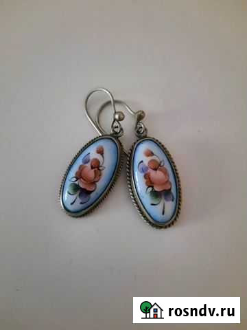 Серьги ростовская финифть, мельхиор Нижний Новгород - изображение 1