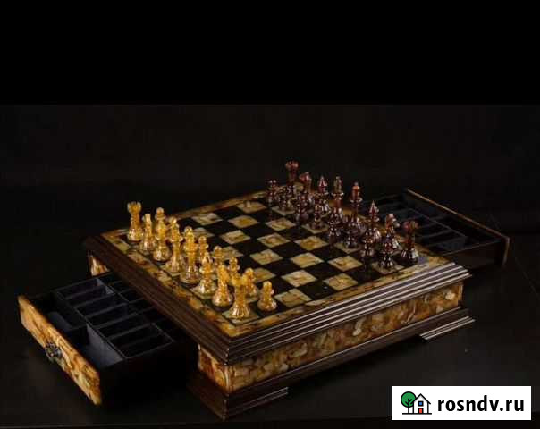 Шахматы ручной работы из янтаря Благовещенск - изображение 1