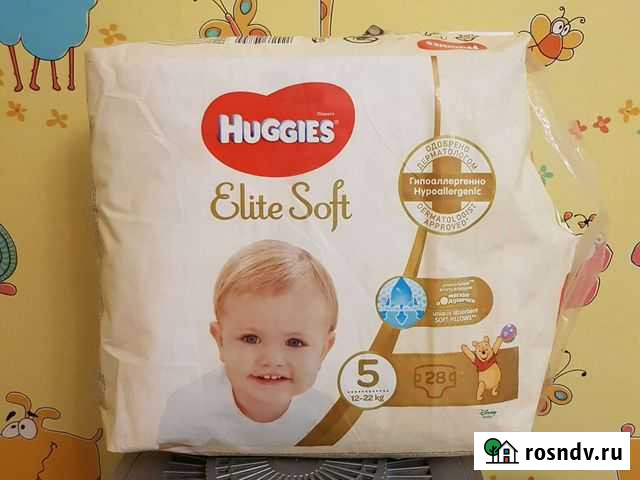 Подгузники Huggies Elite Soft 5 (12-22кг) Сургут - изображение 1