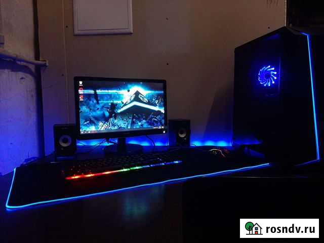 Игровой пк с RGB/i7 7700 16потоков/gtx760/8gb/ssd Киров - изображение 1