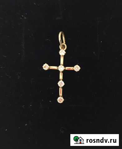 Золотой крестик с камнями Губкин - изображение 1