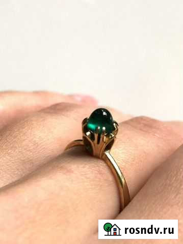Советское Кольцо 750 пробы с изумрудом СССР Старый Оскол - изображение 1