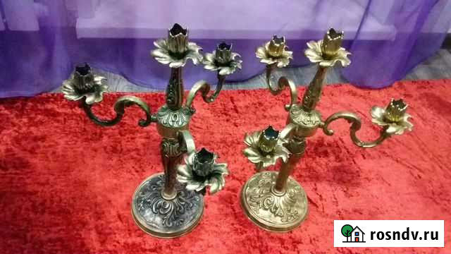 Антикварные Настольные Подсвечники(Пара) на 4 свеч Подпорожье - изображение 1