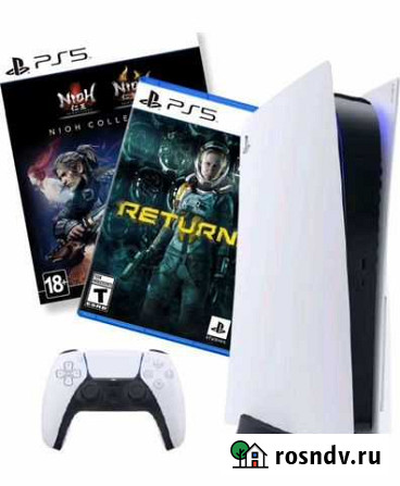 Комплект Sony PlayStation 5 с дисководом + 2 игры Липецк - изображение 1
