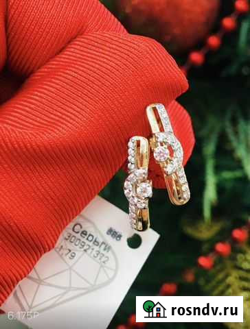 Золотые серьги 585 в ассортименте Сызрань - изображение 1