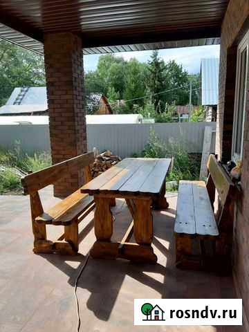 Стол со скамейками из дерева Самара - изображение 1