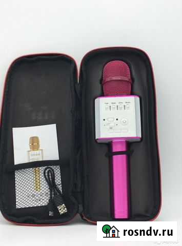 Караоке микрофон Q9 - розовый Ростов-на-Дону - изображение 1