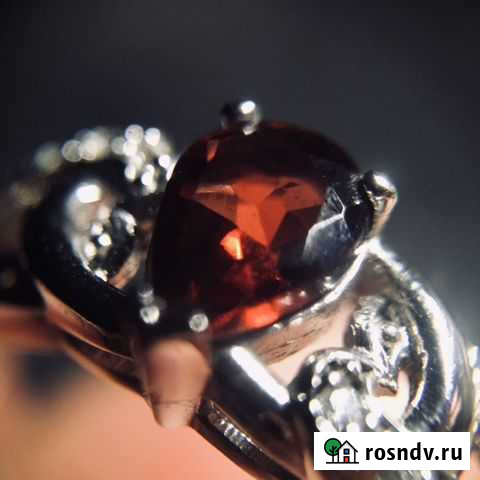 Новое серебряное кольцо с гранатом Уфа - изображение 1
