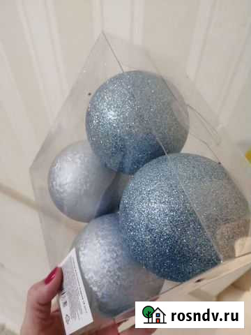 Большие голубые новогодние шары на ёлку Казань - изображение 1
