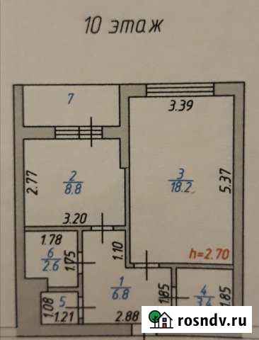 1-комнатная квартира, 44 м², 10/13 эт. на продажу в Засечном Засечное - изображение 1