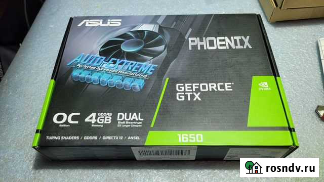 Новая Asus GeForce GTX 1650 4 Gb gddr5 Phoenix Новочеркасск - изображение 1