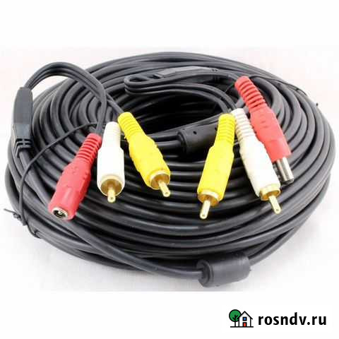 Удлинитель видео камеры 50м 2RCA+питание 12222 Уфа - изображение 1