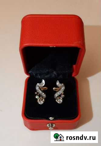 Золотые серьги с бриллиантами 585 проба Санкт-Петербург - изображение 1