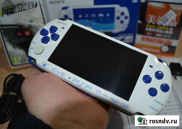 PSP 3000 white/blue прошита, 8 Гб, JPN Сергиев Посад - изображение 1