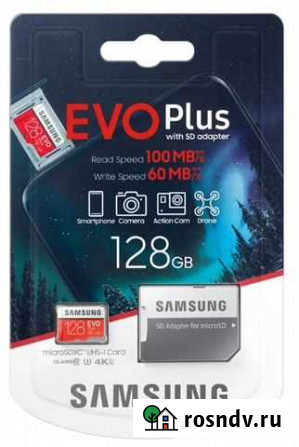 Карта памяти microsdxc Samsung EVO plus 128GB Тамбов - изображение 1