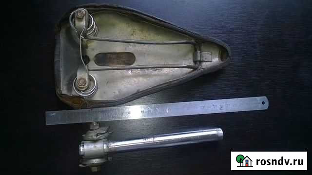 Седло кожаное от велосипеда гвз газ Школьник.СССР Химки - изображение 1