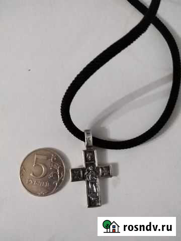 Шнурок текстиль, крест серебро Старый Оскол - изображение 1