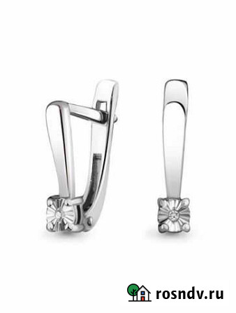 Серебряные серьги с бриллиантиком Краснодар - изображение 1