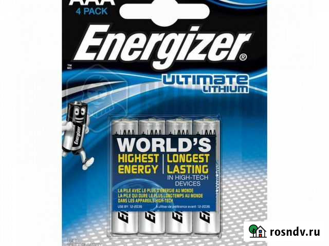 Energizer Батарейка Ultimate Lithium FR03 /AAA/ (4 Красноярск - изображение 1