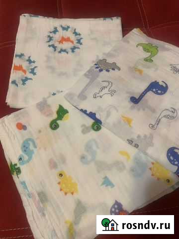 Набор из трёх муслиновых пеленок Санкт-Петербург - изображение 1