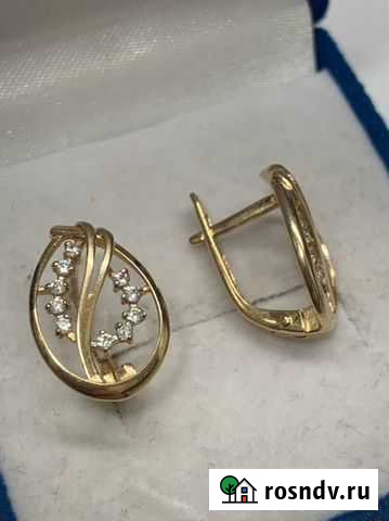 Золотые серьги 585 Санкт-Петербург - изображение 1