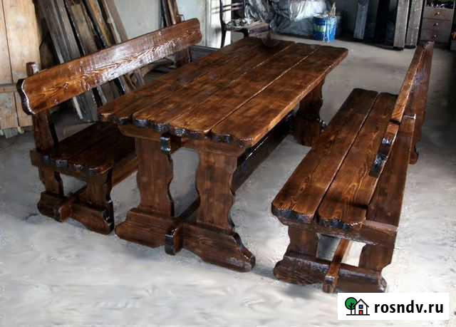 Стол и скамейки для дома и дачи под старину Самара - изображение 1