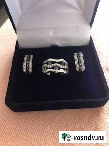 Серебряные серьги и кольцо Махачкала - изображение 1