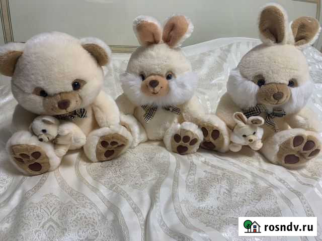 Мягкие игрушки бу мишка и зайцы Санкт-Петербург - изображение 1