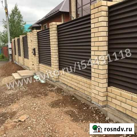 Металлический забор Жалюзи GL RAL 8012 Аксай - изображение 1