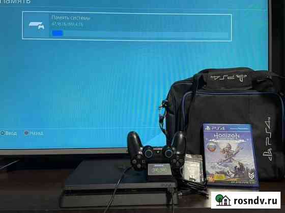 Ps4 slim 1tb+диск+сумка+зарядная подставка Королев