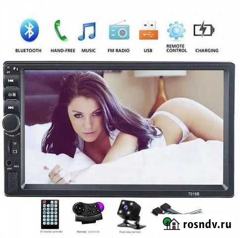 Магнитола 2 Din 7018B нoвые в комплекте Уфа - изображение 1