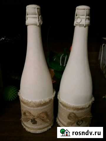 Бутылки шампанского в стиле бохо, эко,рустик Санкт-Петербург - изображение 1