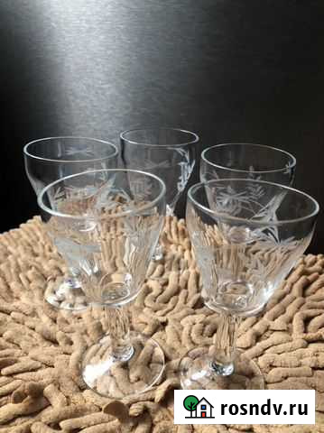 Рюмка на ножке СССР хрусталь и цветное стекло Конаково - изображение 1