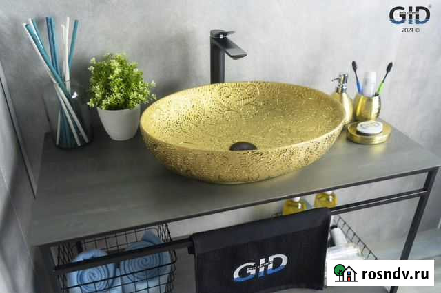 Раковина золотая накладная Gid (italy) nc444 Махачкала - изображение 1