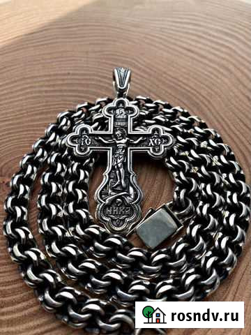 Серебряная цепь и крест Краснодар - изображение 1