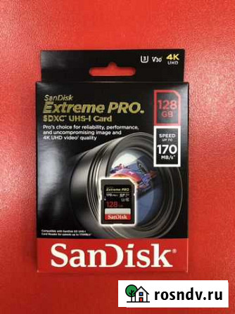 Карта памяти Sandisk Extreme PRO 128Gb 170Mb/s Москва - изображение 1