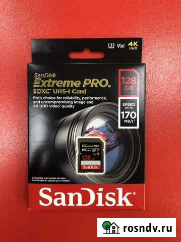 Карта памяти Sandisk Extreme PRO 128Gb 170Mb/s Москва - изображение 1