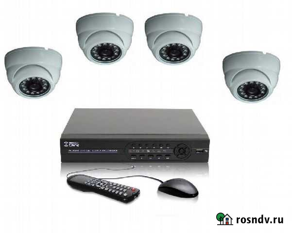 Комплект видеонаблюдения 4 купольный камеры Ульяновск - изображение 1