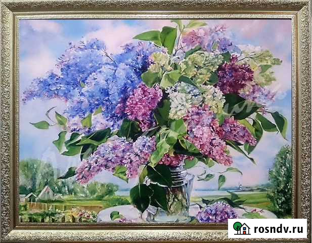 Картина живопись маслом Сирень на окне Набережные Челны - изображение 1