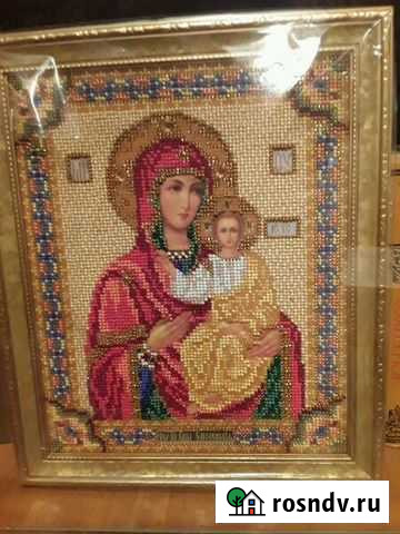 Икона ручной работы, бисер, багет Воркута - изображение 1