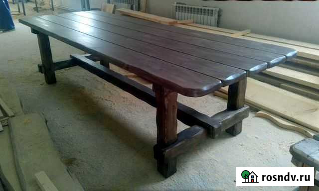 Стол обеденный из дерева для дачи или бани Самара - изображение 1