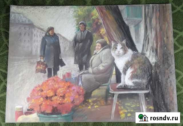 Бабушка Рисунок пастель бумага 30х40 см Чудакова Н Белгород - изображение 1