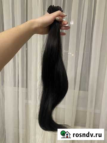 Волосы для наращивания 60 см чёрные Калининград - изображение 1