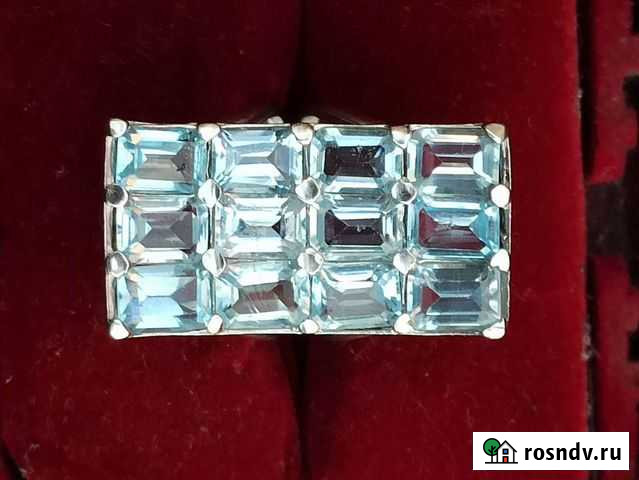 Серебряное кольцо с топазами Краснодар - изображение 1