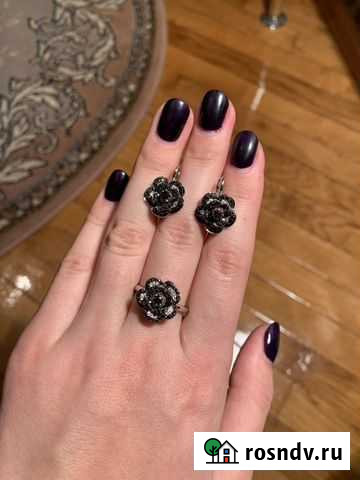 Кольцо и серьги белое золото с бриллиантами новый Волгоград - изображение 1