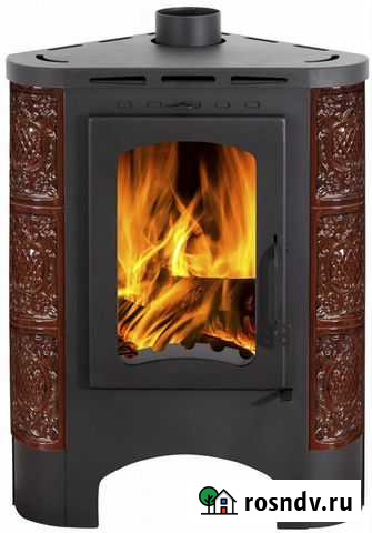 Печь Бавария угловая изразцовая Барокко коричневая Краснодар - изображение 1