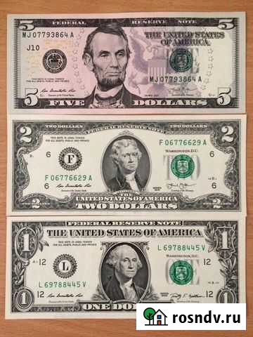 Набор купюр 1 2 5 долларов Симферополь - изображение 1