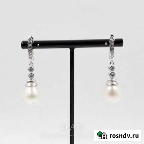 Серьги капельки натуральный крупный жемчуг Москва - изображение 1