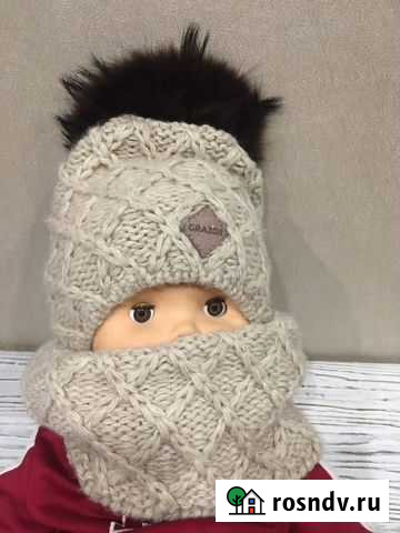 Шапка и снуд для девочки Рязань - изображение 1