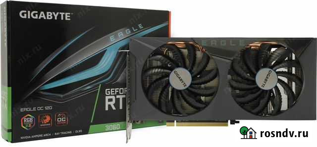 Видеокарта gigabyte GV-N3060eagle OC-12GD v.2 Пенза - изображение 1